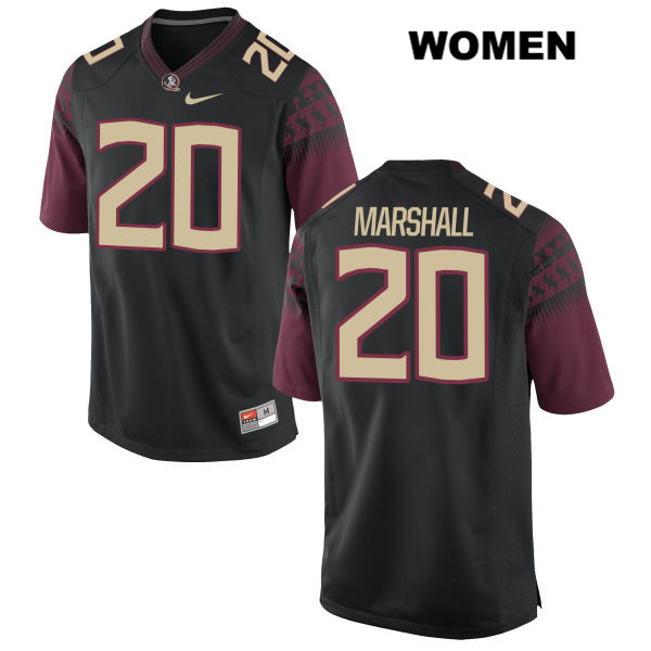 Women's NCAA Nike Florida State Seminoles #20 Trey Marshall College Black Stitched Authentic Football Jersey IUX3469GZ
